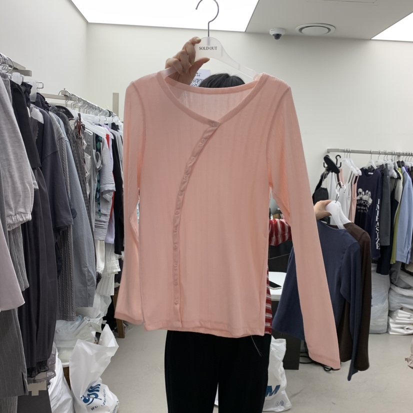 SOLD OUT東大門實拍韓國女裝新款職業推薦熱賣長袖T恤開衫SOLD OUT長袖T恤圖色4