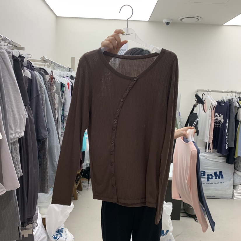 SOLD OUT東大門實拍韓國女裝新款職業推薦熱賣長袖T恤開衫SOLD OUT長袖T恤圖色5
