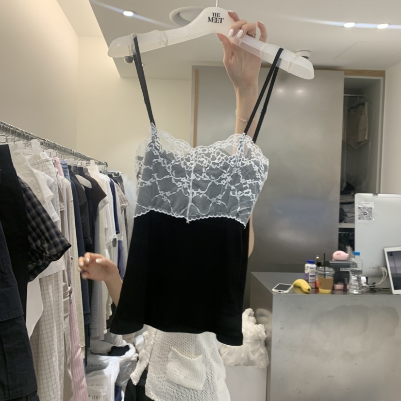MEET ME韓國東大門直郵女裝新款熱賣26春夏吊帶背心蕾絲MEET ME吊帶/背心圖色2