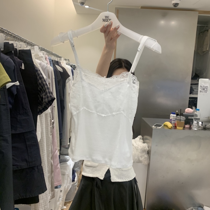 MEET ME韓國東大門直郵女裝新款熱賣26春夏吊帶背心蕾絲MEET ME吊帶/背心圖色3