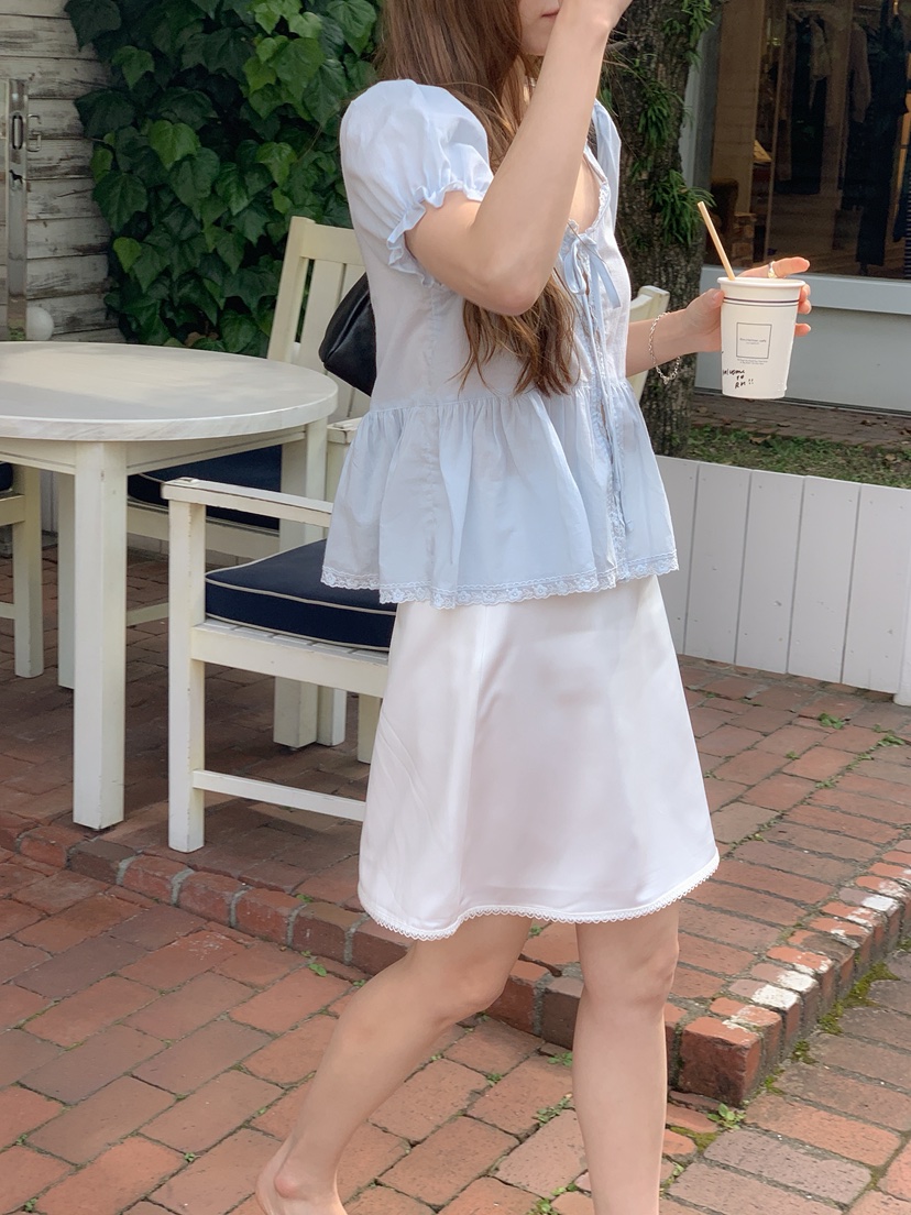 LONG PEAK東大門實拍韓國女裝新款休閑人氣推薦襯衫蕾絲衫LONG PEAK襯衫/蕾絲衫