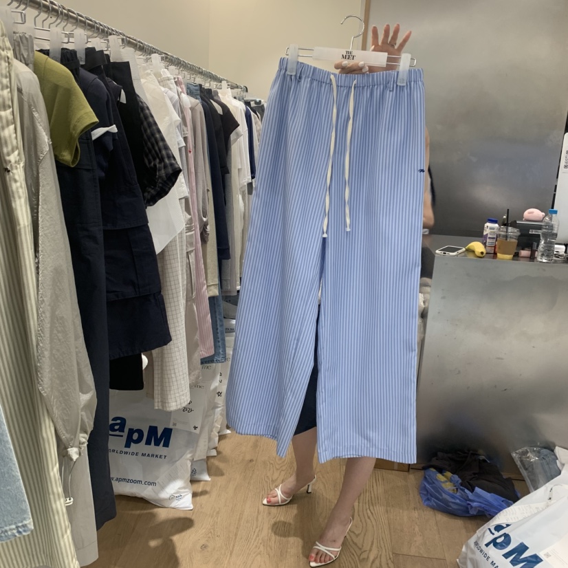 MEET ME東大門實拍韓國女裝新款26春夏26夏季休閑褲寬松條紋MEET ME休閑褲圖色2