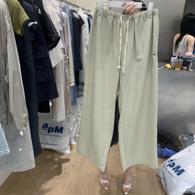 MEET ME東大門實拍韓國女裝新款26春夏26夏季休閑褲寬松條紋MEET ME休閑褲圖色3