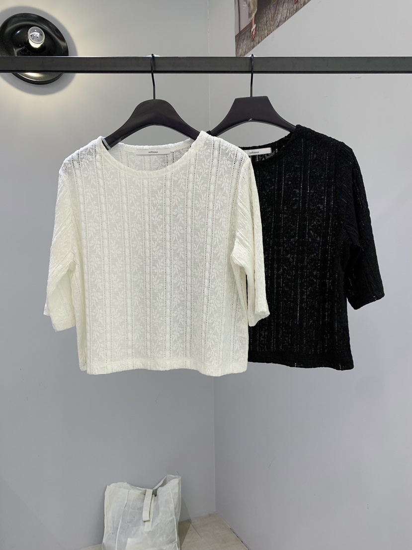 SOFTNESS韓國直郵女士新款26春夏26夏季熱賣襯衫蕾絲衫蕾絲Softness/Cosmic襯衫/蕾絲衫