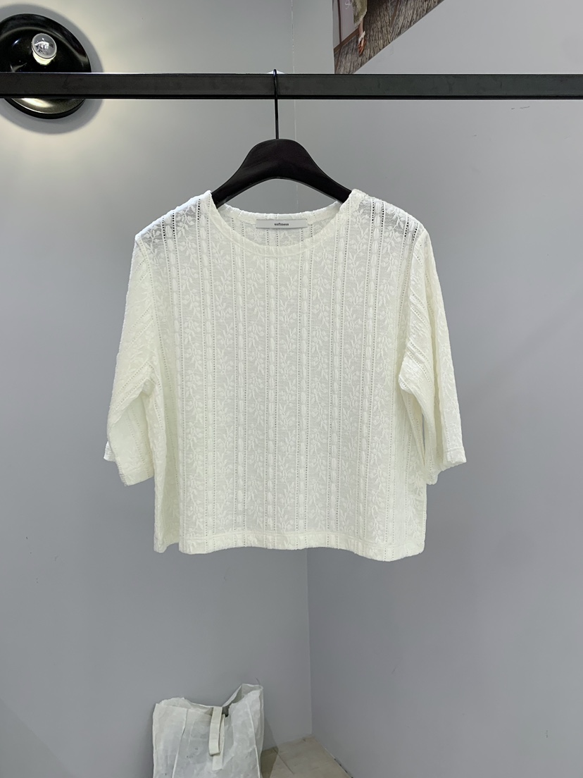 SOFTNESS韓國直郵女士新款26春夏26夏季熱賣襯衫蕾絲衫蕾絲Softness/Cosmic襯衫/蕾絲衫圖色1
