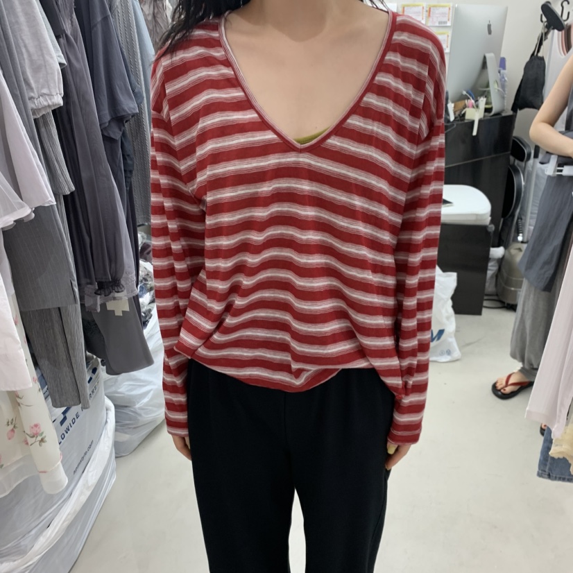SOLD OUT韓國直郵女裝新款推薦熱賣26夏季26春夏長袖T恤雙面SOLD OUT長袖T恤圖色1