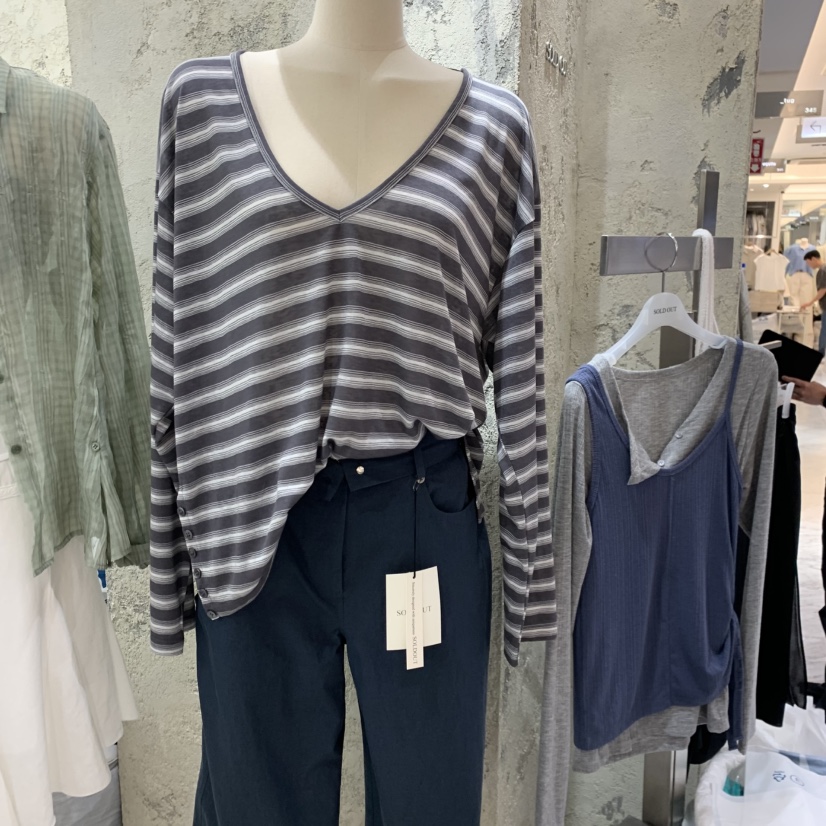 SOLD OUT韓國直郵女裝新款推薦熱賣26夏季26春夏長袖T恤雙面SOLD OUT長袖T恤圖色2