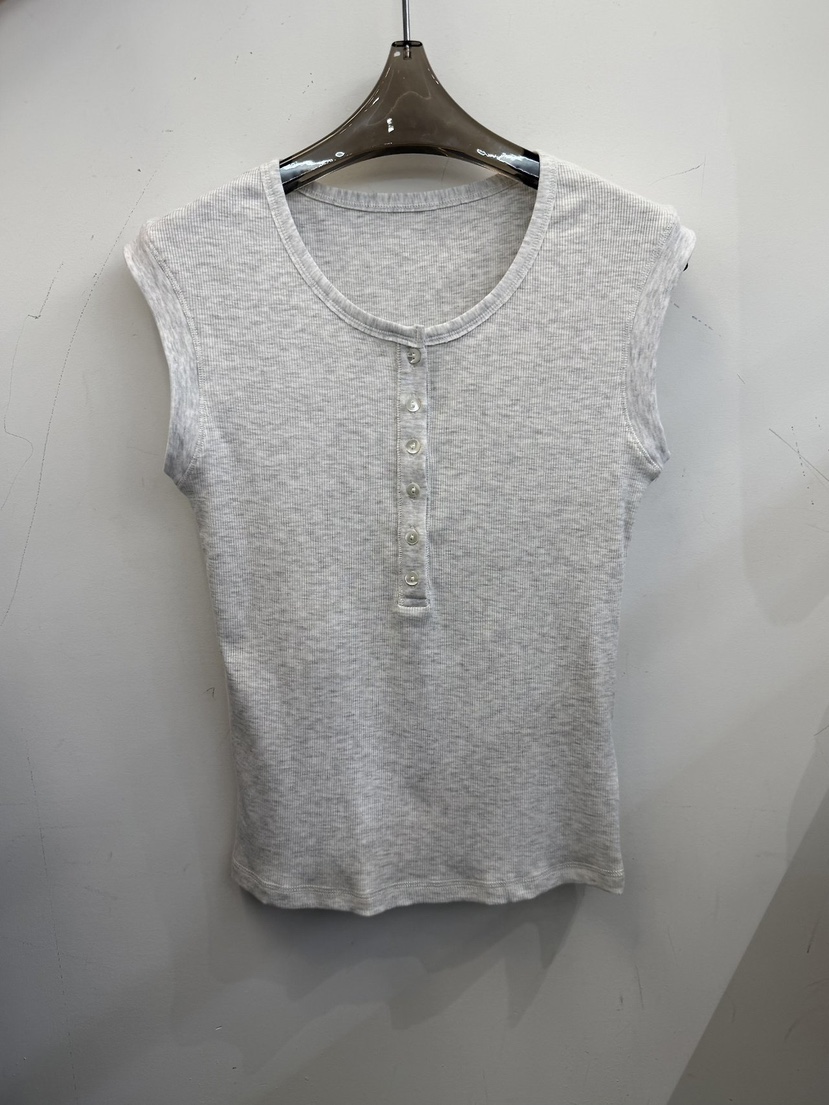 THE SIL韓國直郵女裝新品26夏季休閑26春夏吊帶背心紐扣羅紋THE SIL/1 2ILLY吊帶/背心圖色1