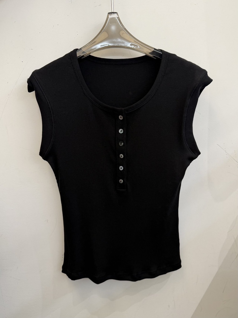THE SIL韓國直郵女裝新品26夏季休閑26春夏吊帶背心紐扣羅紋THE SIL/1 2ILLY吊帶/背心圖色2