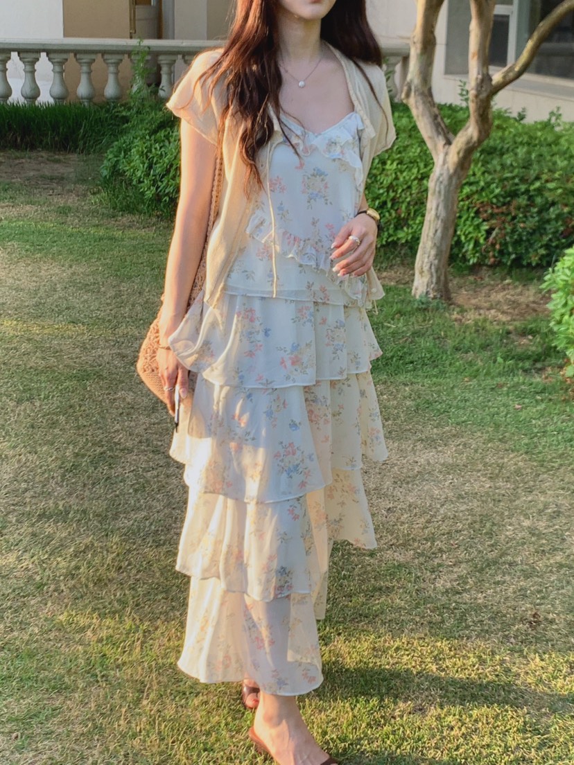 LA CREME韓國代購女裝新品推薦26春夏時尚人氣26夏季長裙雪紡LA CREME長裙