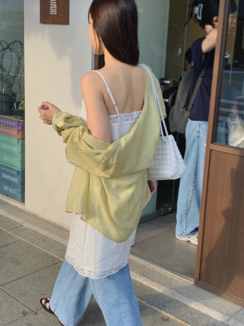 LA CREME韓國直郵女裝新款26春夏時尚休閑職業襯衫蕾絲衫LA CREME襯衫/蕾絲衫