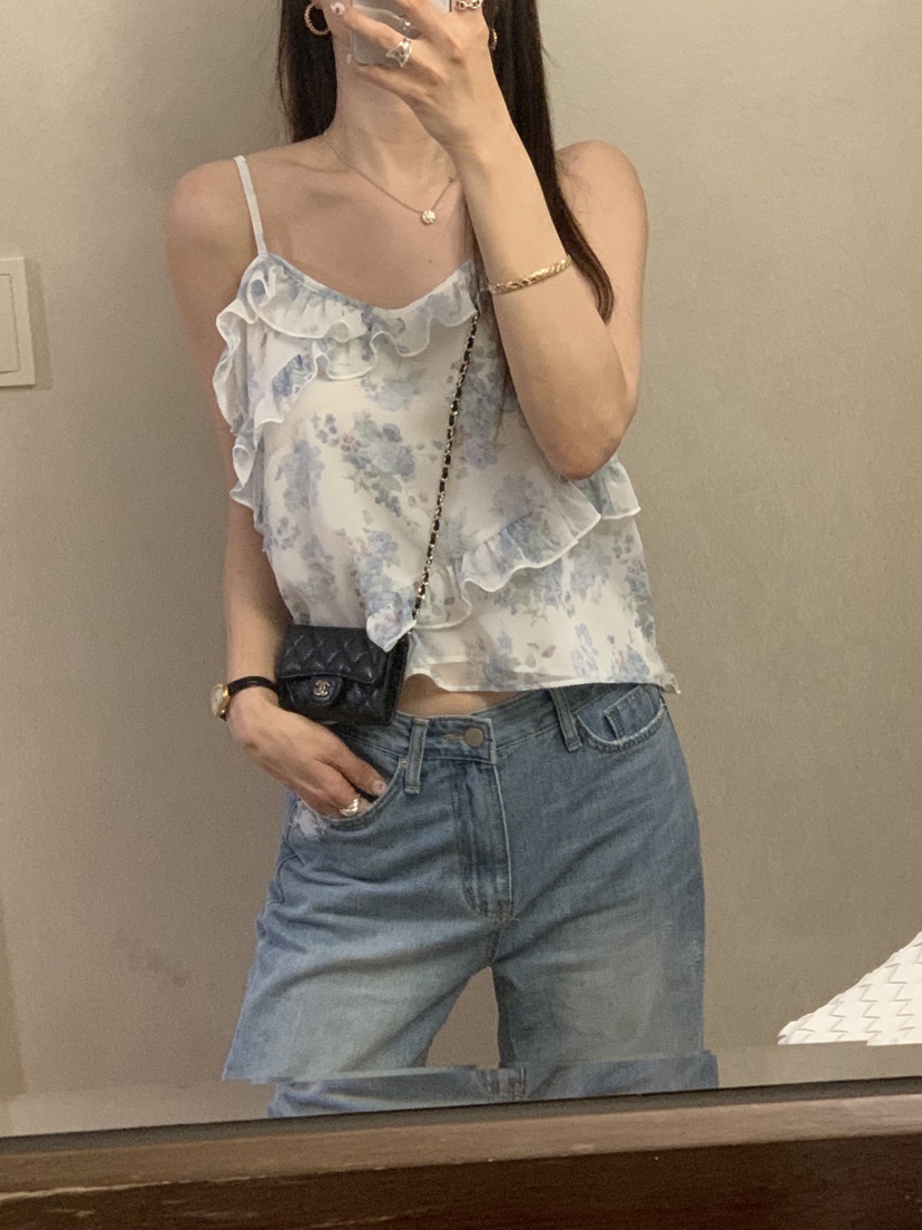 LA CREME韓國直郵實拍女裝新款26夏季職業熱賣吊帶背心雪紡LA CREME吊帶/背心