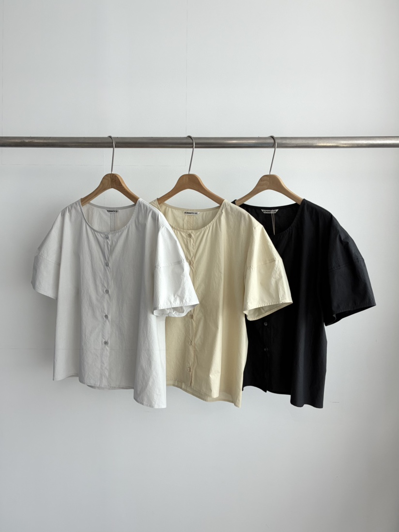 ROMANTICIZE韓國直郵實拍女裝新品26夏季襯衫蕾絲衫棉質紐扣ROMANTICIZE襯衫/蕾絲衫