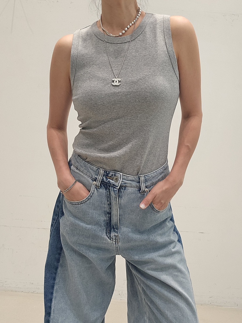 NEOUL韓國東大門代購女士新款職業26夏季26春夏人氣吊帶背心NEOUL/ahin雙領標簽吊帶/背心