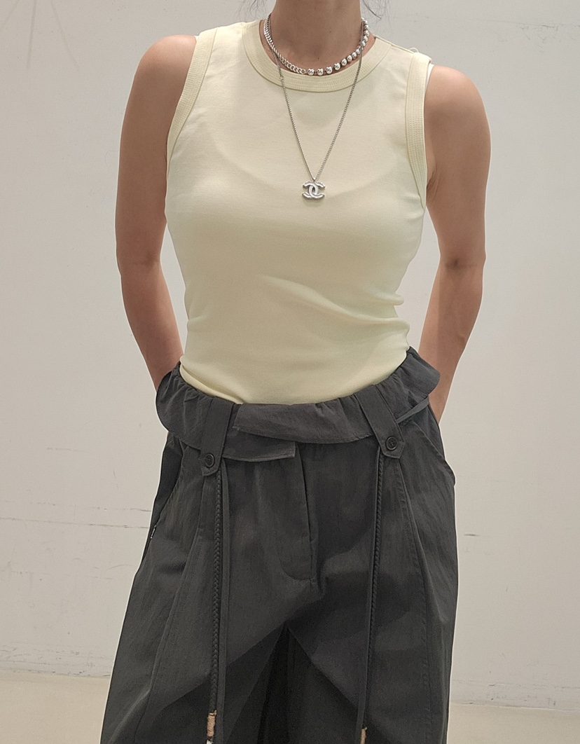 NEOUL韓國東大門代購女士新款職業26夏季26春夏人氣吊帶背心NEOUL/ahin雙領標簽吊帶/背心