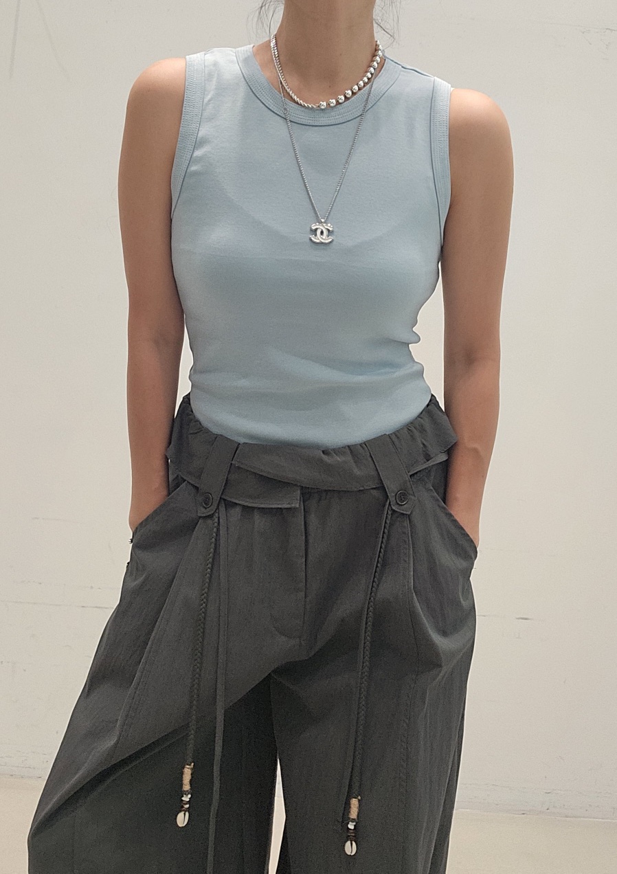 NEOUL韓國東大門代購女士新款職業26夏季26春夏人氣吊帶背心NEOUL/ahin雙領標簽吊帶/背心