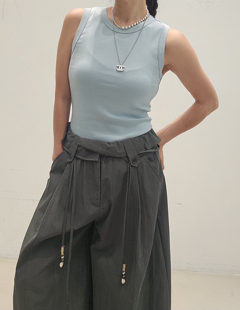 NEOUL韓國東大門代購女士新款職業26夏季26春夏人氣吊帶背心NEOUL/ahin雙領標簽吊帶/背心