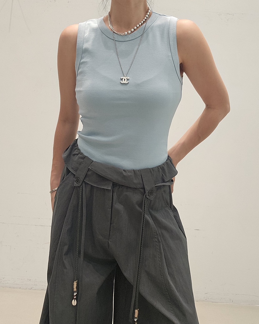 NEOUL韓國東大門代購女士新款職業26夏季26春夏人氣吊帶背心NEOUL/ahin雙領標簽吊帶/背心