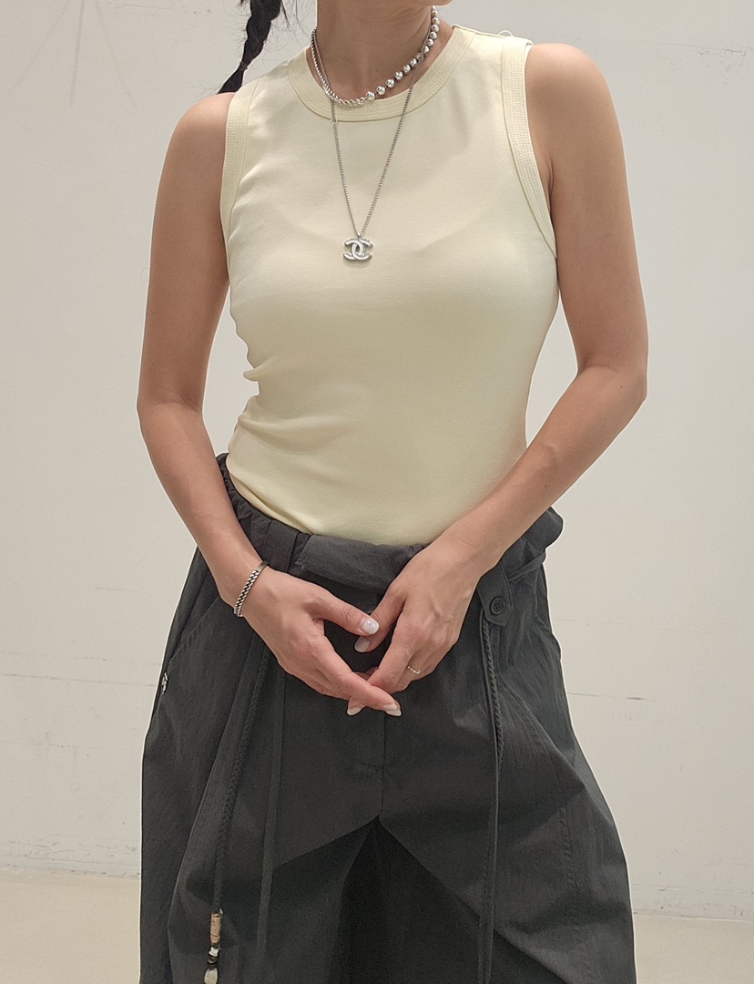 NEOUL韓國東大門代購女士新款職業26夏季26春夏人氣吊帶背心NEOUL/ahin雙領標簽吊帶/背心圖色3