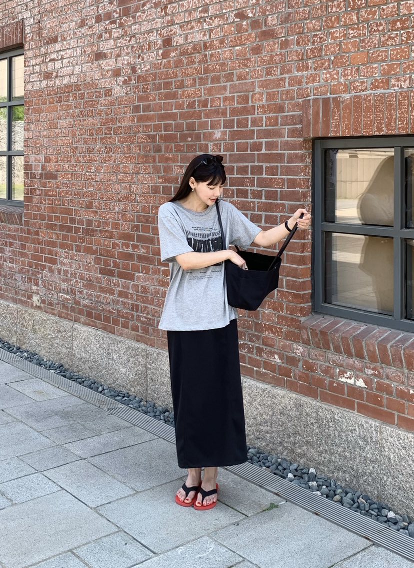 COURGETTE韓國東大門直郵女裝新款時尚26春夏26夏季人氣長裙COURGETTE長裙