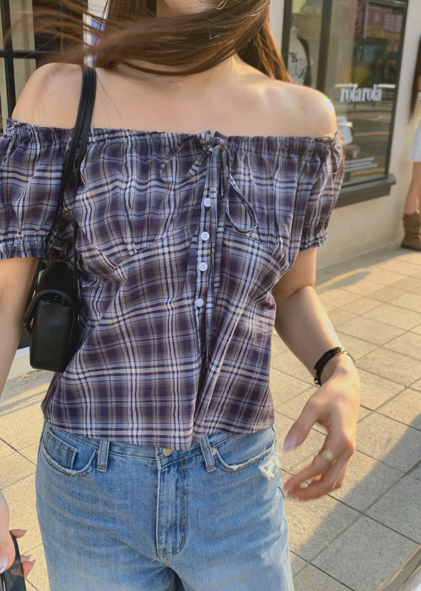 LA CREME韓國東大門代購女士新款26春夏推薦襯衫蕾絲衫露肩LA CREME襯衫/蕾絲衫