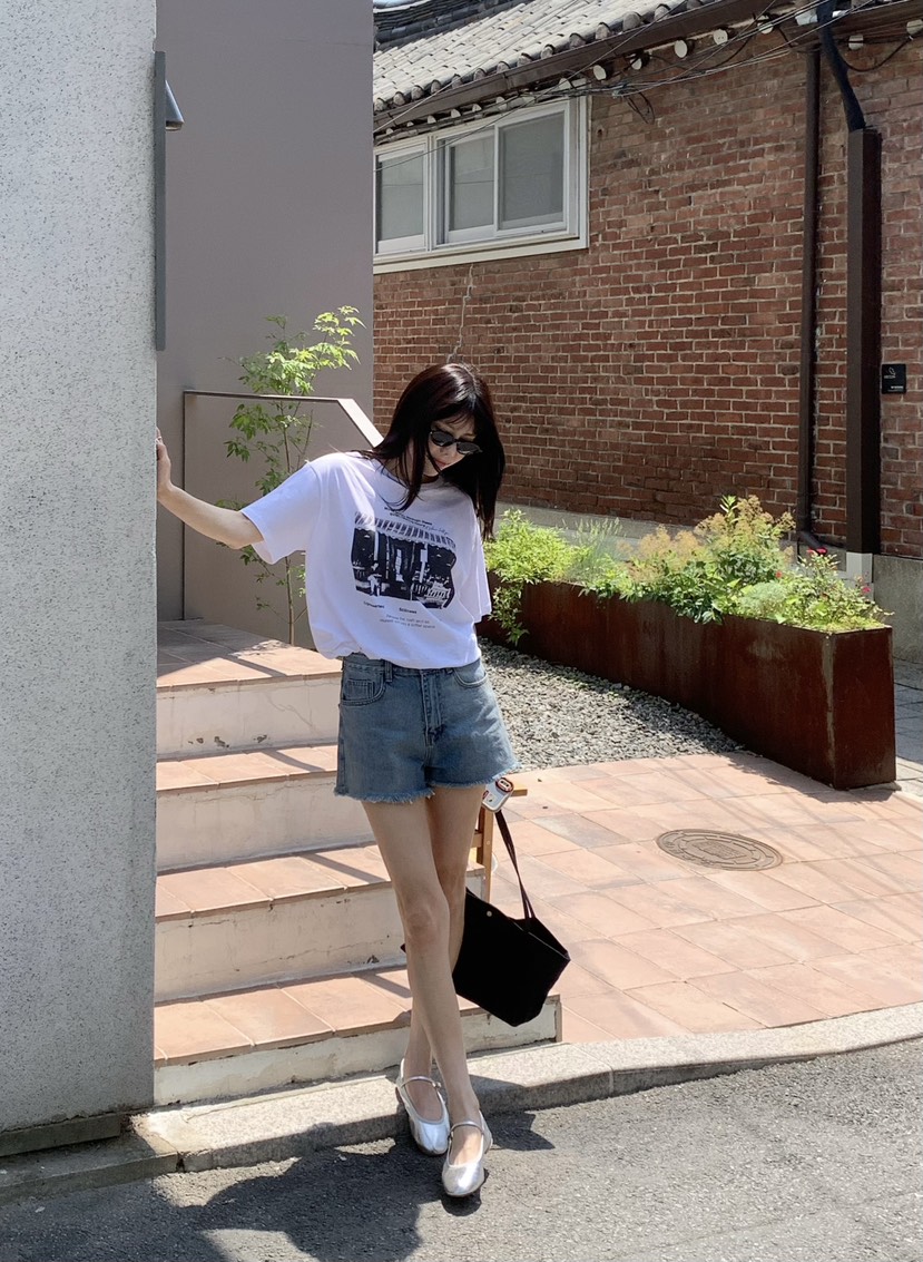 COURGETTE韓國東大門直郵女士新品26夏季休閑26春夏人氣T恤COURGETTET恤