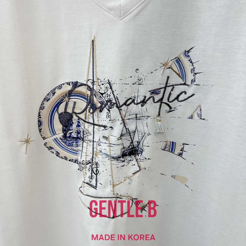 GENTLE B/LOVENTINA韓國代購女士新品職業熱賣時尚T恤V領GENTLE B/LOVENTINAT恤