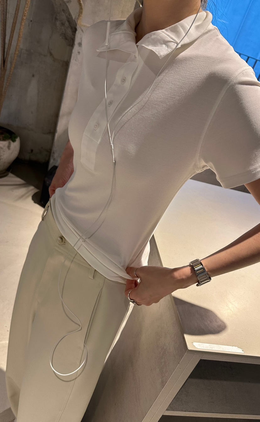 GENTLE B/LOVENTINA韓國直郵女士新品休閑T恤天絲柔軟高領GENTLE B/LOVENTINAT恤