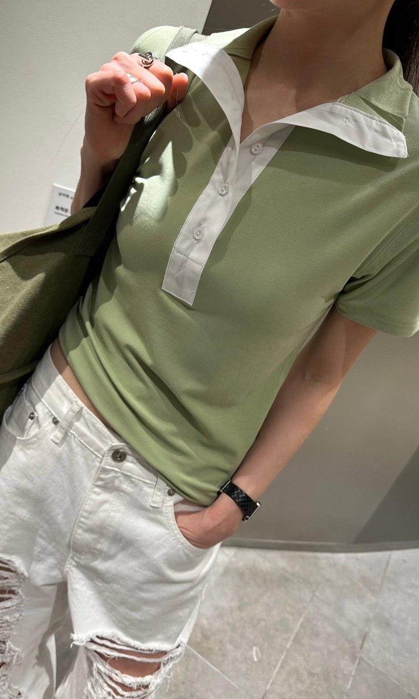 GENTLE B/LOVENTINA韓國直郵女士新品休閑T恤天絲柔軟高領GENTLE B/LOVENTINAT恤