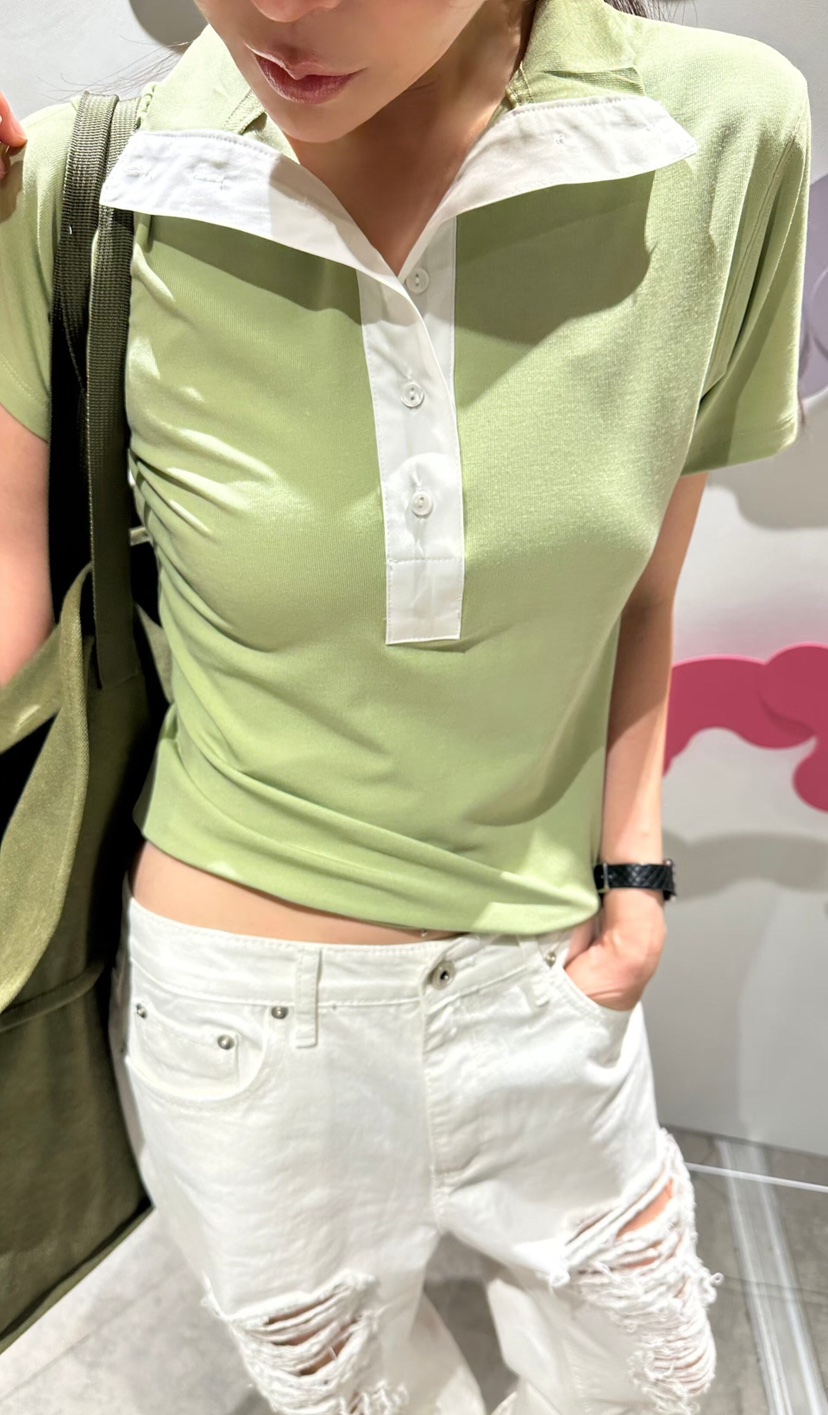 GENTLE B/LOVENTINA韓國直郵女士新品休閑T恤天絲柔軟高領GENTLE B/LOVENTINAT恤