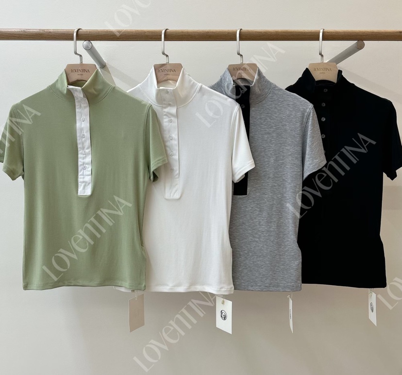 GENTLE B/LOVENTINA韓國直郵女士新品休閑T恤天絲柔軟高領GENTLE B/LOVENTINAT恤