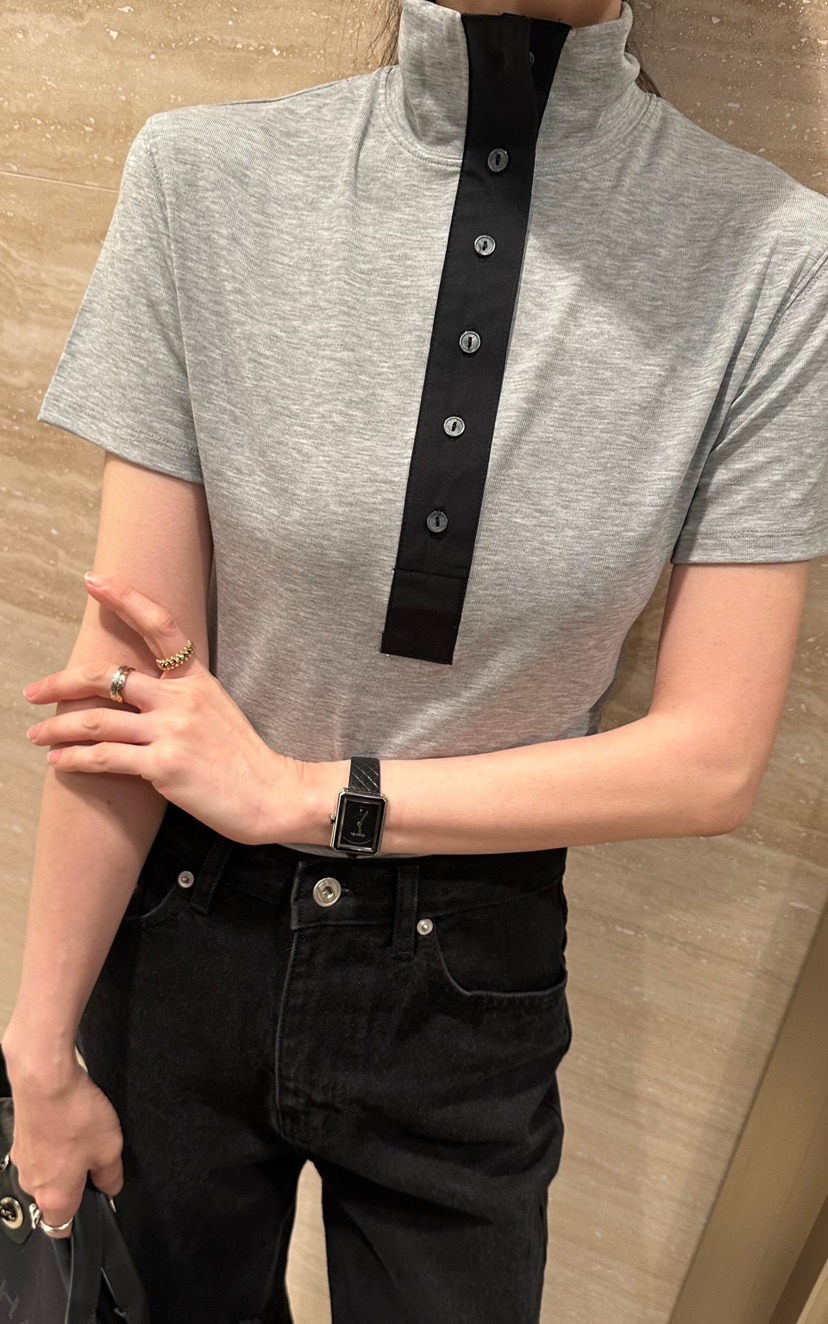 GENTLE B/LOVENTINA韓國直郵女士新品休閑T恤天絲柔軟高領GENTLE B/LOVENTINAT恤圖色3