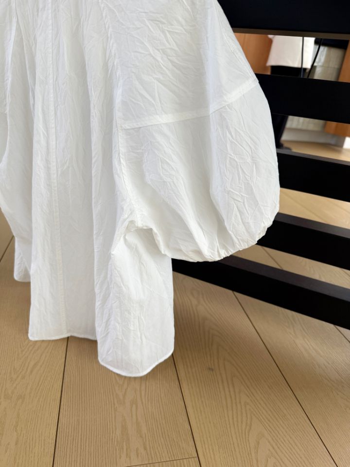 MARE韓國東大門代購女士新品26夏季襯衫蕾絲衫泡泡袖褶皺MARE襯衫/蕾絲衫