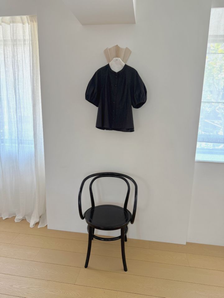 MARE韓國東大門代購女士新品26夏季襯衫蕾絲衫泡泡袖褶皺MARE襯衫/蕾絲衫