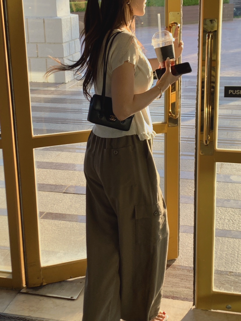 LA CREME韓國直郵實拍女士新款時尚人氣推薦26春夏休閑褲亞麻LA CREME休閑褲