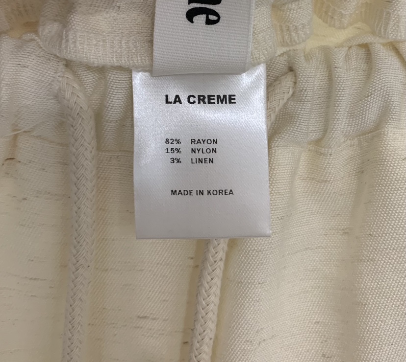 LA CREME韓國直郵實拍女士新款時尚人氣推薦26春夏休閑褲亞麻LA CREME休閑褲