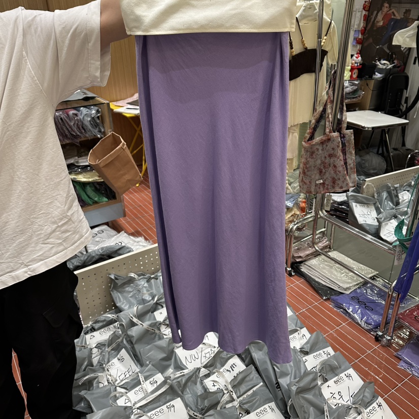 EEE東大門實拍韓國女裝新款人氣休閑職業26春夏時尚長裙亞麻EEE長裙