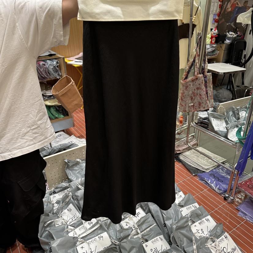 EEE東大門實拍韓國女裝新款人氣休閑職業26春夏時尚長裙亞麻EEE長裙圖色2