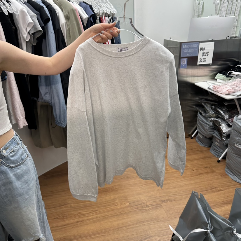 GABIZON韓國東大門代購女裝新品職業人氣長袖T恤刺繡絎縫GABIZON長袖T恤圖色2