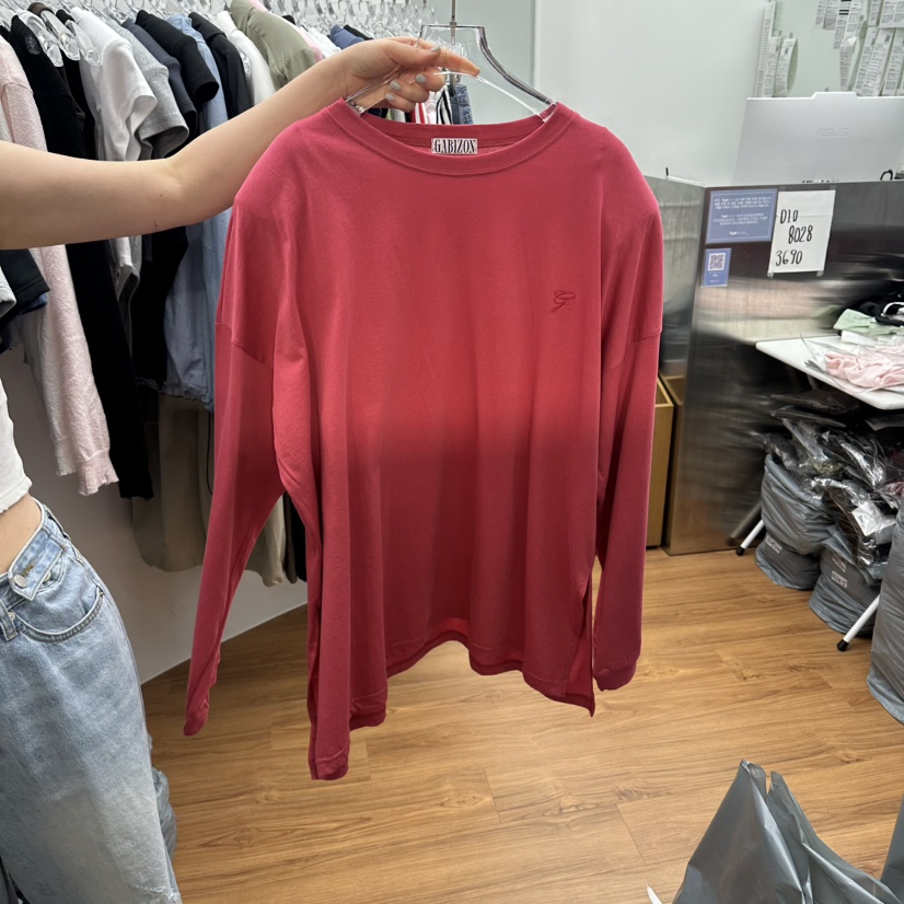 GABIZON韓國東大門代購女裝新品職業人氣長袖T恤刺繡絎縫GABIZON長袖T恤圖色3