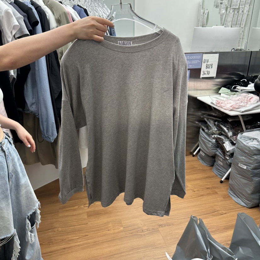 GABIZON韓國東大門代購女裝新品職業人氣長袖T恤刺繡絎縫GABIZON長袖T恤圖色4