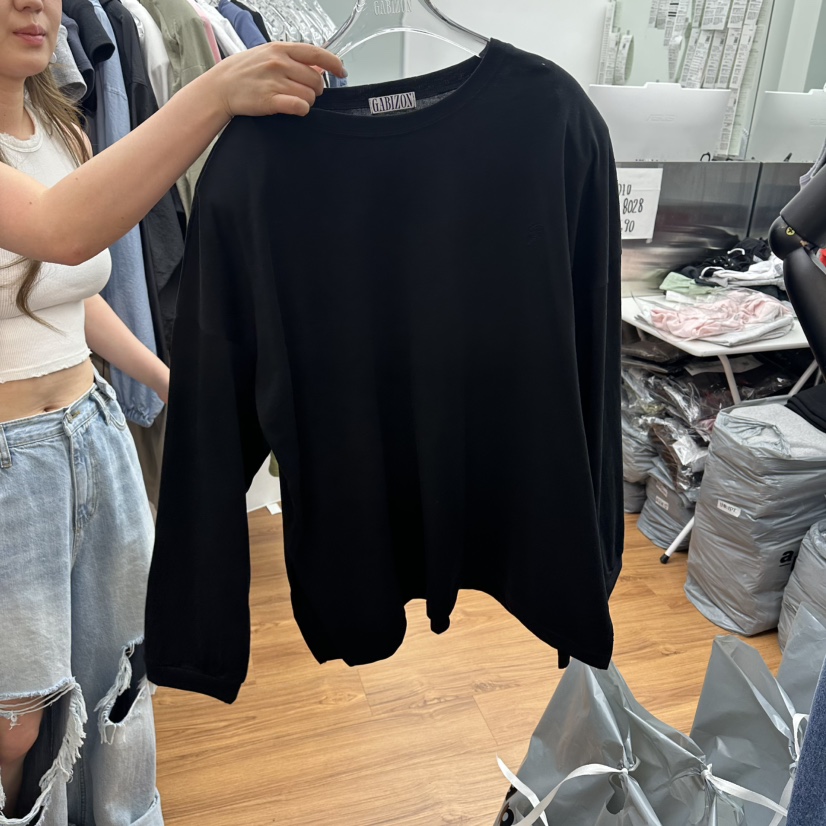 GABIZON韓國東大門代購女裝新品職業人氣長袖T恤刺繡絎縫GABIZON長袖T恤圖色5