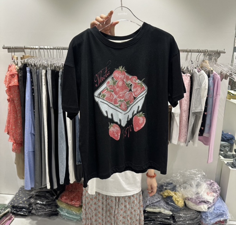 COMBO韓國直郵女裝新款26夏季26春夏推薦職業時尚休閑T恤COM_BOT恤圖色3