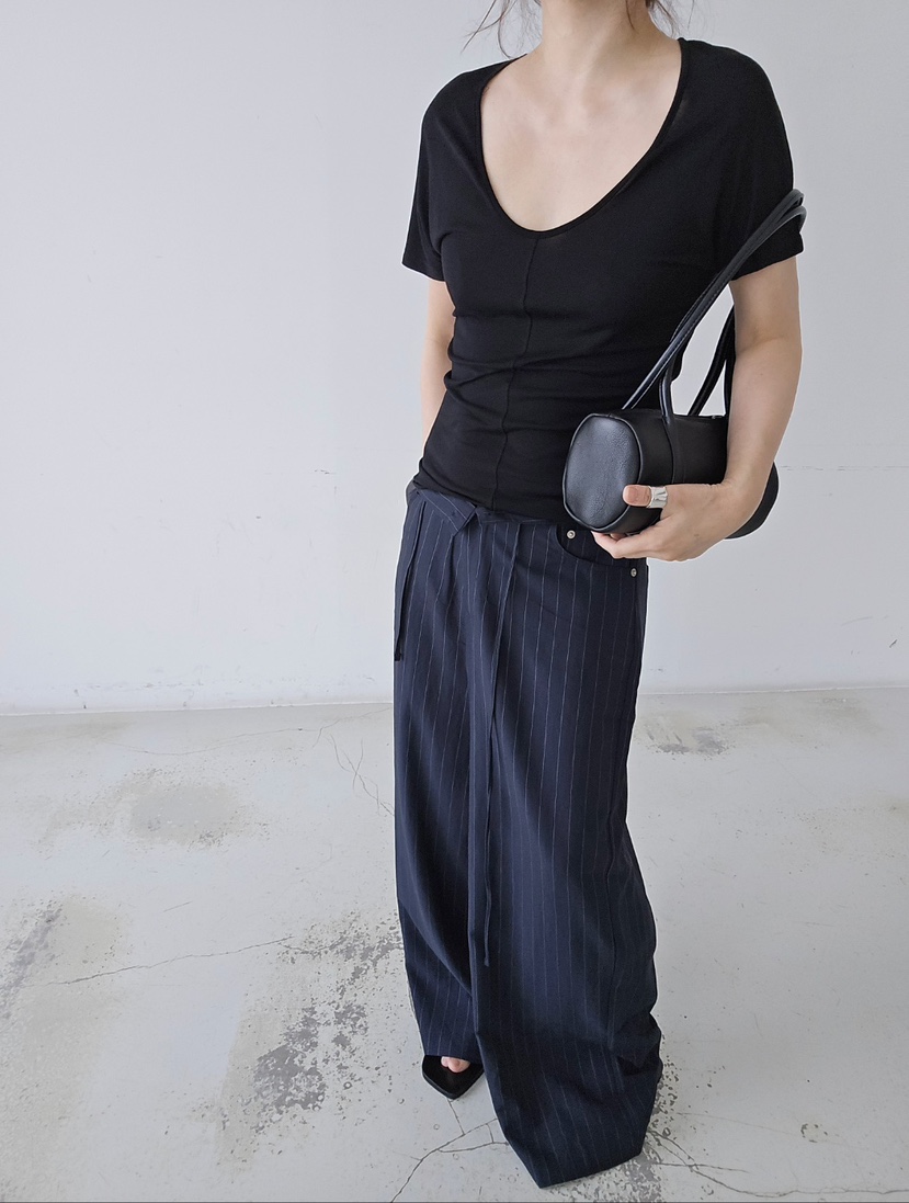 J SHOP韓國代購女裝新品26夏季26春夏職業人氣休閑褲條紋J_SHOP休閑褲