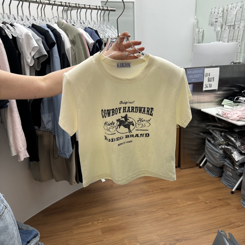 GABIZON韓國直郵女士新品26夏季推薦時尚26春夏職業熱賣T恤GABIZONT恤圖色2