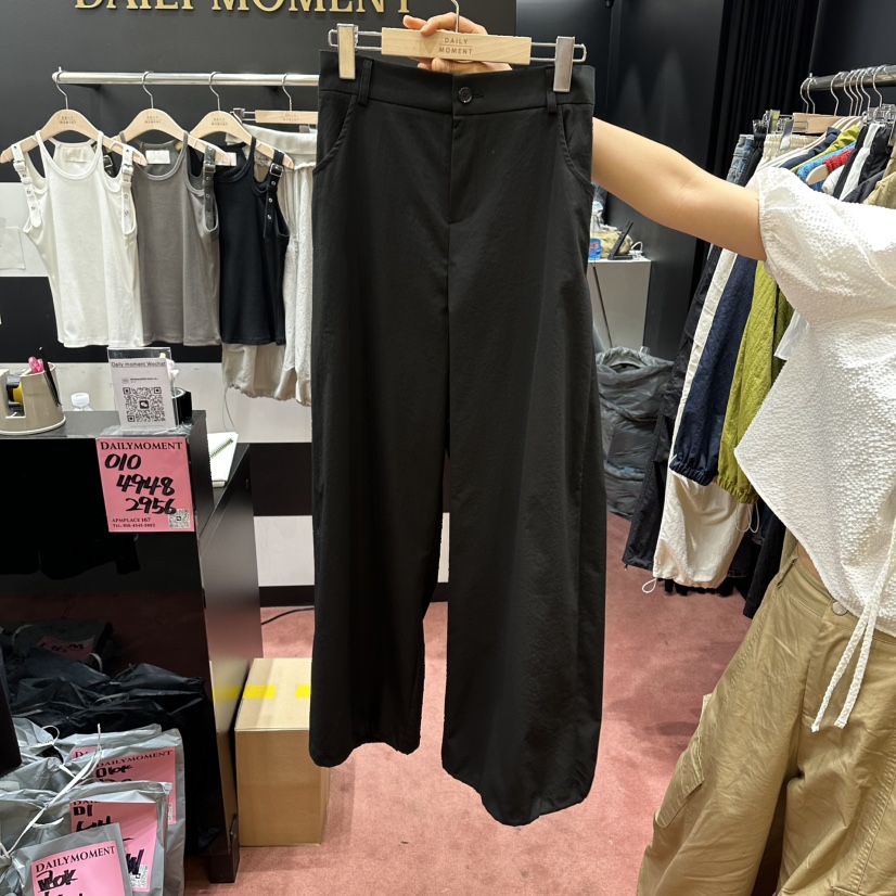 DAILY MOMENT韓國東大門代購女裝新品人氣時尚休閑褲斜紋布DAILY MOMENT休閑褲圖色2