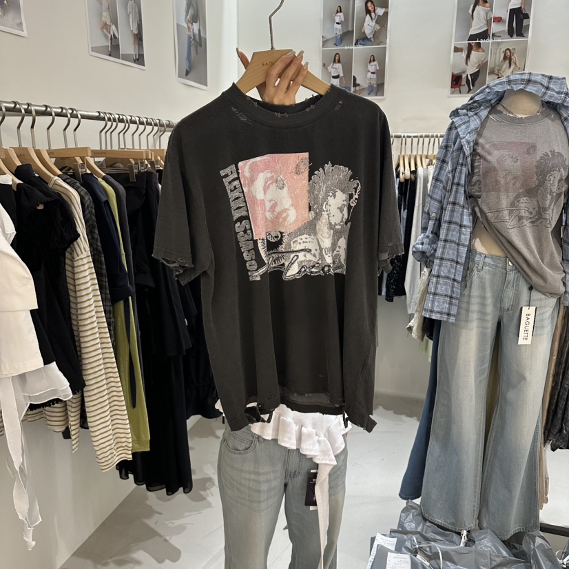 BAGUETTE-P韓國東大門直郵女士新品26夏季推薦職業26春夏T恤BAGUETTE-PT恤圖色2