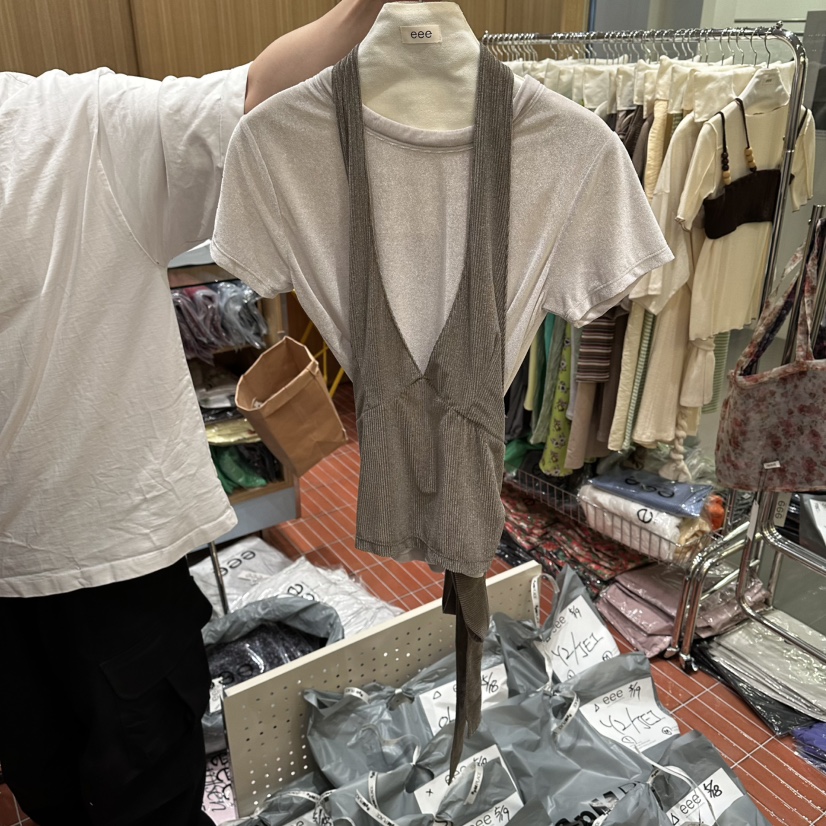 EEE韓國代購女士新品熱賣人氣推薦時尚休閑吊帶背心不含內搭EEE吊帶/背心圖色3