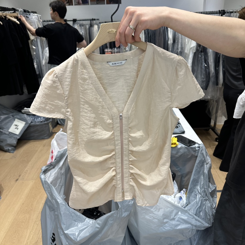aube nunt韓國直郵女士新款熱賣職業26春夏人氣襯衫蕾絲衫aube nunt襯衫/蕾絲衫圖色3