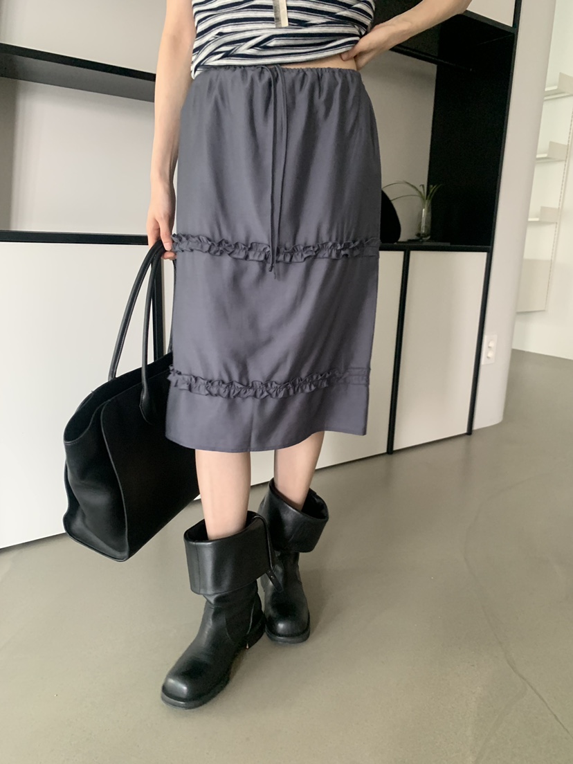 TRUE韓國代購女裝新品時尚26春夏26夏季休閑半身裙中短裙TRUE半身裙/中短裙